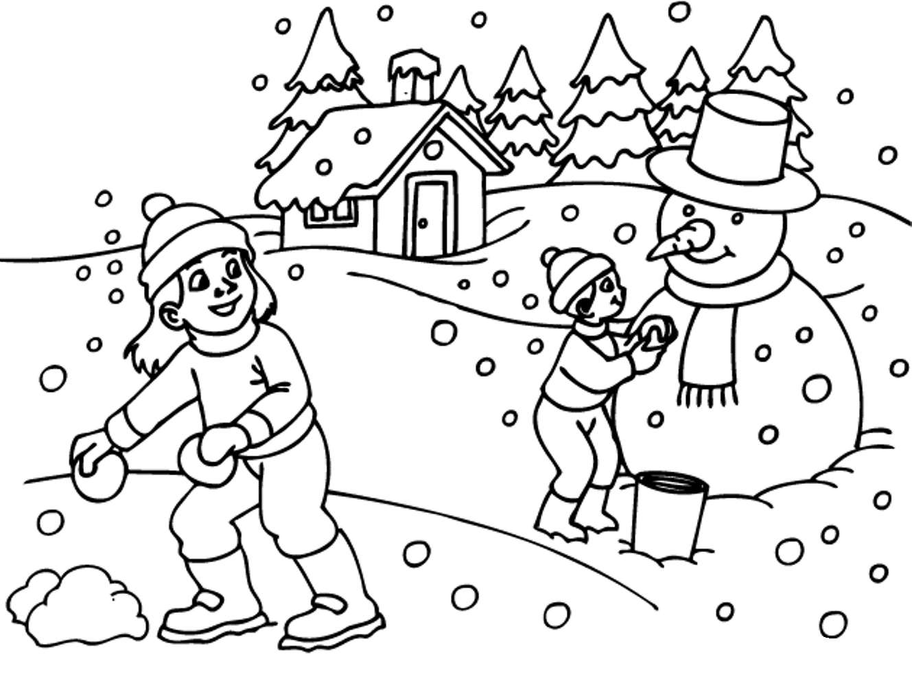 Winter coloring pages to download and print for free