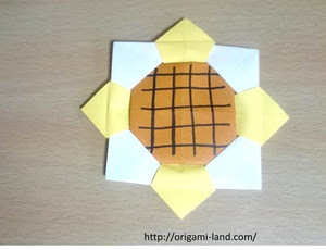 折り紙 ひまわりの折り方