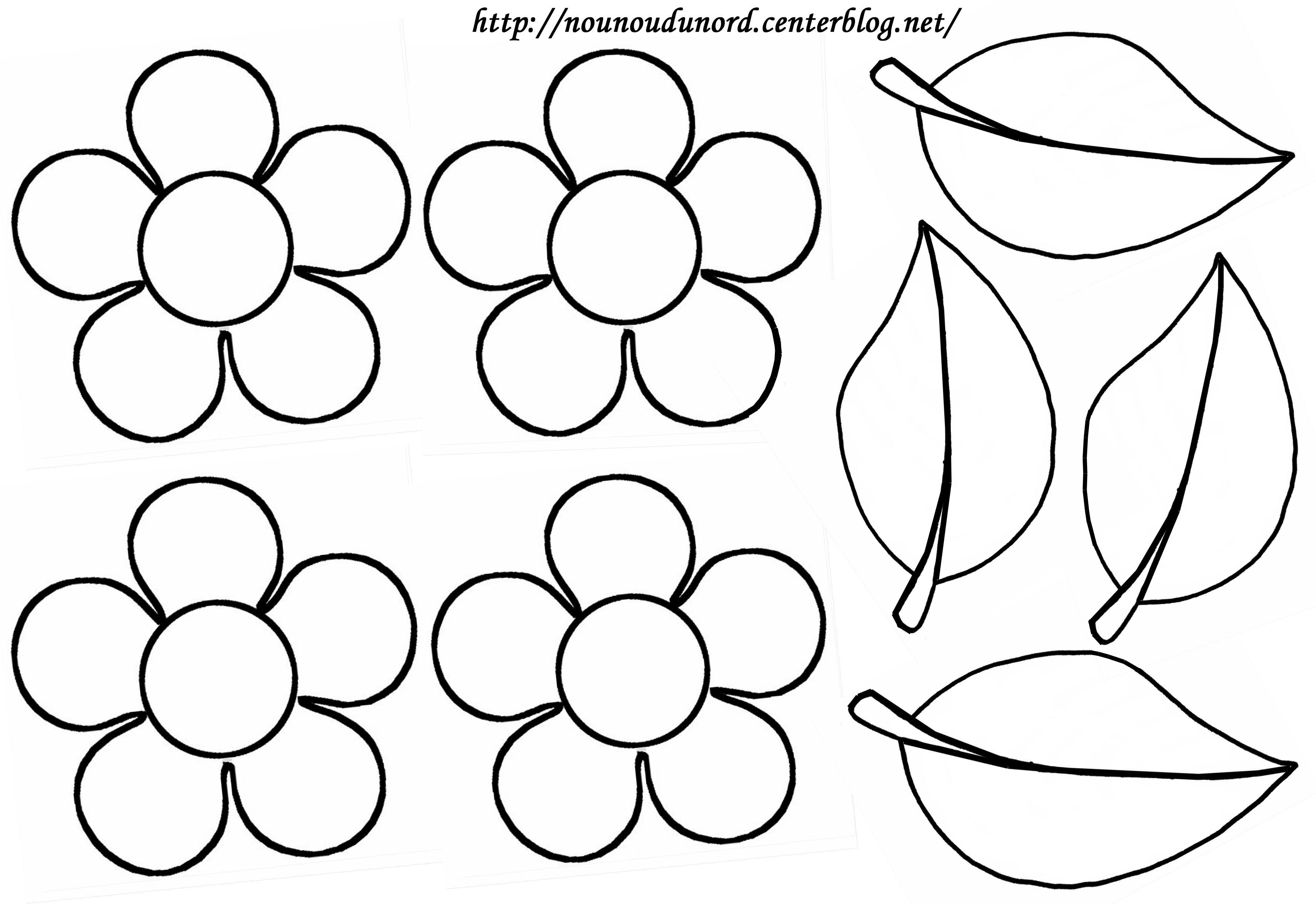 coloriage fleurs et feuilles dessiné
