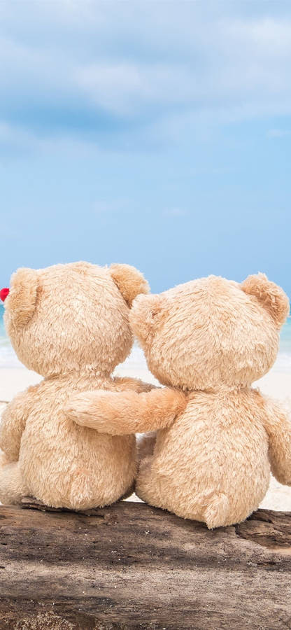 Cartoon Girl And Boy Hugging. Girl Hugging Teddy Bear Vector