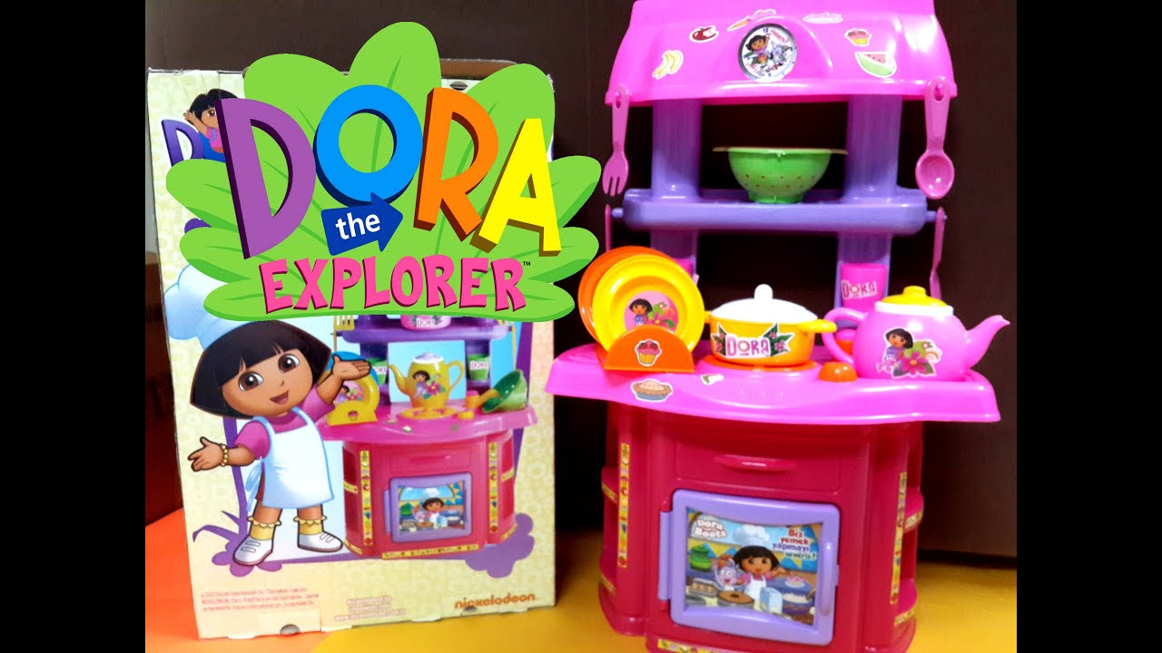 New Dora cartoon Full english Kitchen Pretend Playset Toys ...