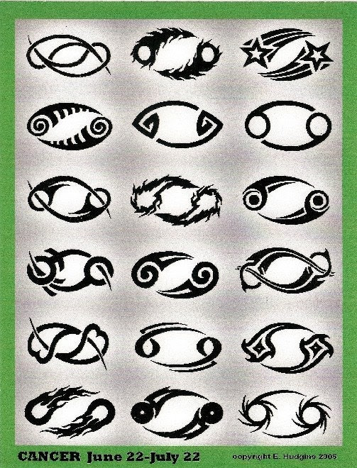 Cancer Zodiac Tattoo Designs. From Hudgins