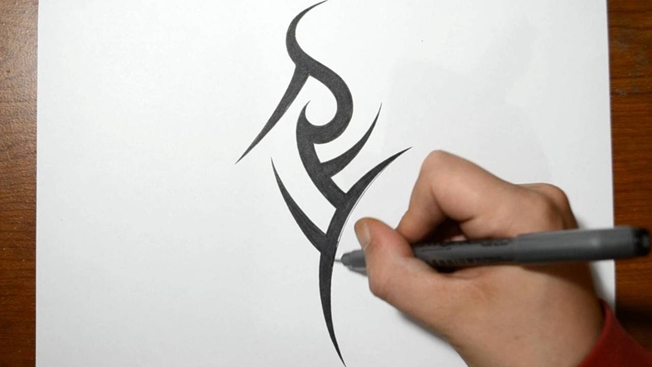 Combining Initials in a Cool Simple  Tribal  Tattoo  Design 