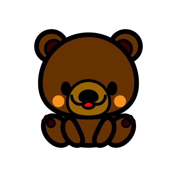 かわいいくまの無料イラスト 商用フリー オイデ43