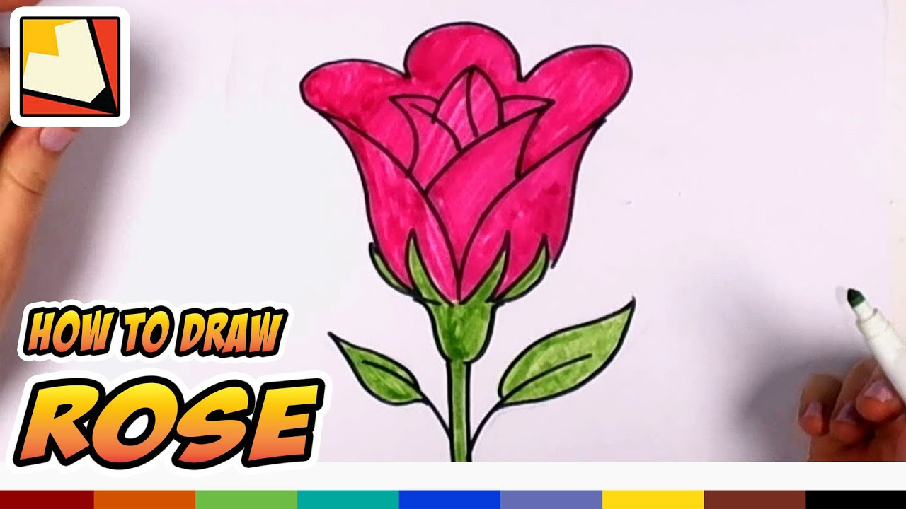 How to Draw a Rose Easy - Open Rose Art Tutorial CC - YouTube How to draw a rose step by step | drawingforall.net.