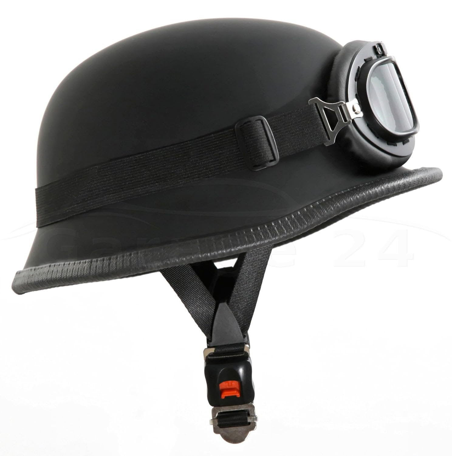 Motorradhelm im Wehrmacht Style mit Brille