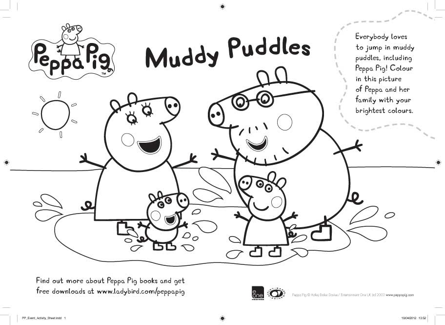 Coloring Peppa Pages Pig Swimming Coloring Pages