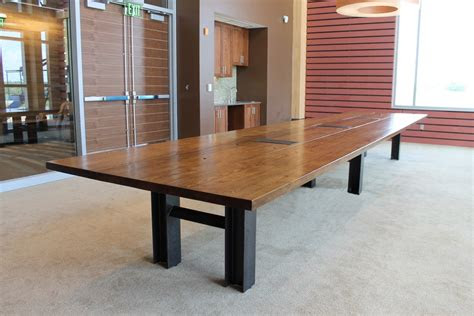 hand  reclaimed oak custom conference table