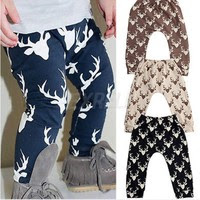 Infant Kids Baby Boys Girls Deer Bottom Pants Leggings Harem Pants Trousers 1-5Y