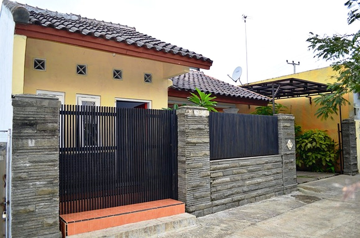 17 Desain Pagar Besi Minimalis Dengan Batu Alam Terbaru Dekor Rumah