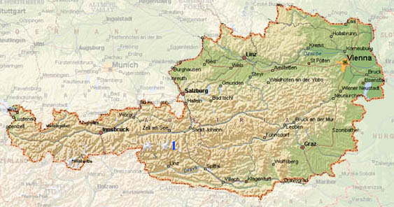 rakousko mapa Rakousko, mapa na vlasta.org rakousko mapa