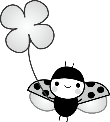 てんとう虫とクローバーのイラスト 無料イラスト フリー素材