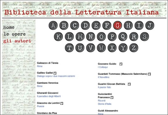 http://www.letteraturaitaliana.net/autori/g.htm