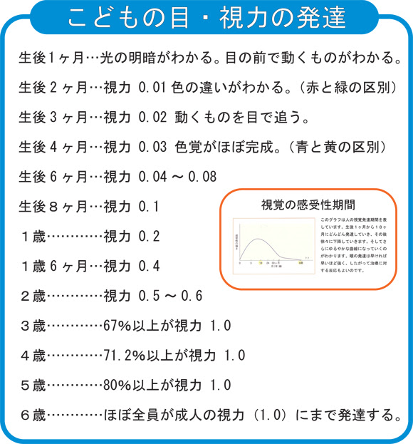 子供の視力の発達 アイビジョンプロジェクト Eyevisionproject 石川