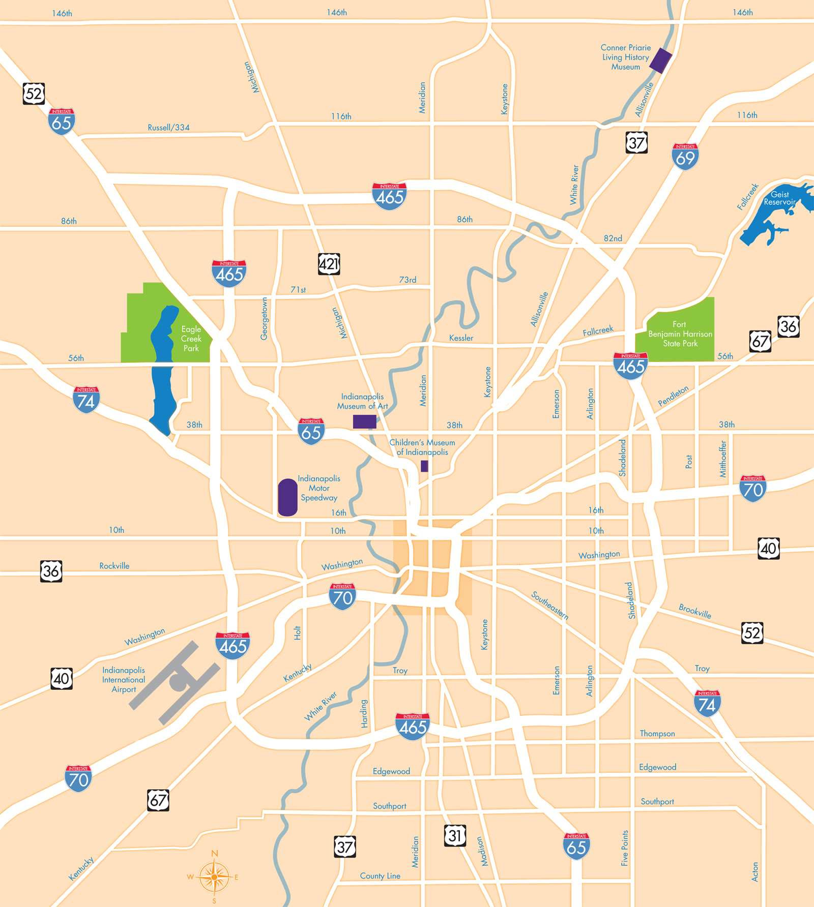 Large Indianapolis Maps for Free Download and Print  HighResolution and Detailed Maps