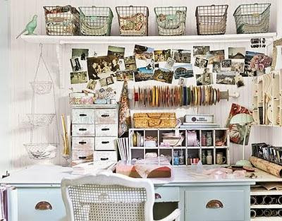 Craft Rooms on Craft Room Painted Desk  Wire Baskets And Chair