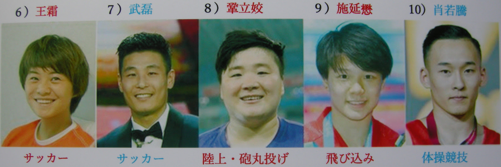 18年の中国スポーツ選手のベスト10 下 第９８６号 中国体育 スポーツ ウォッチャー