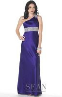Sean Express One Shoulder Prom Dress with Beaded Belt 8936 image