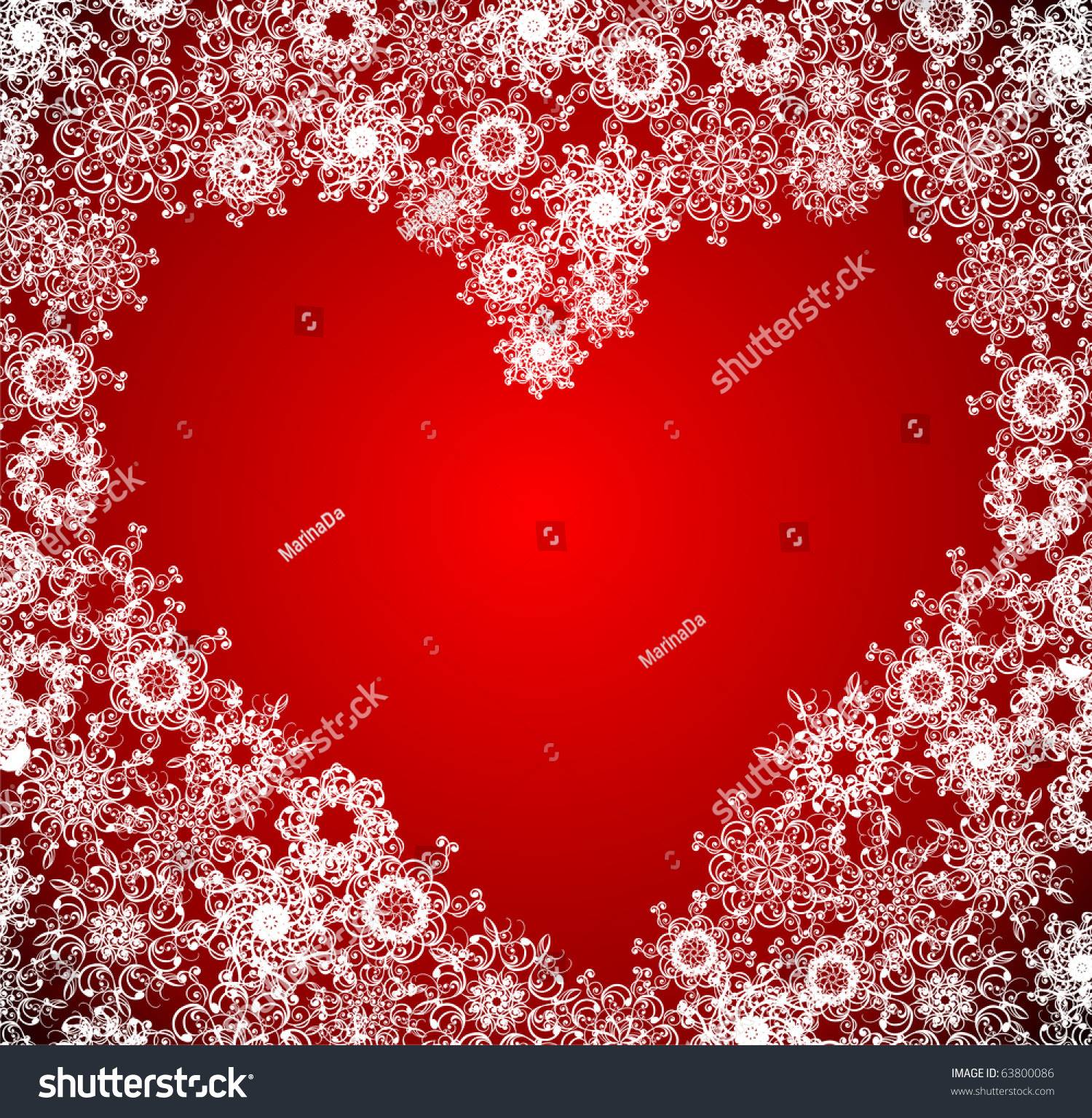 Download Heart Of Snowflake. Christmas Gift Concept. Vector. - 63800086 : Shutterstock