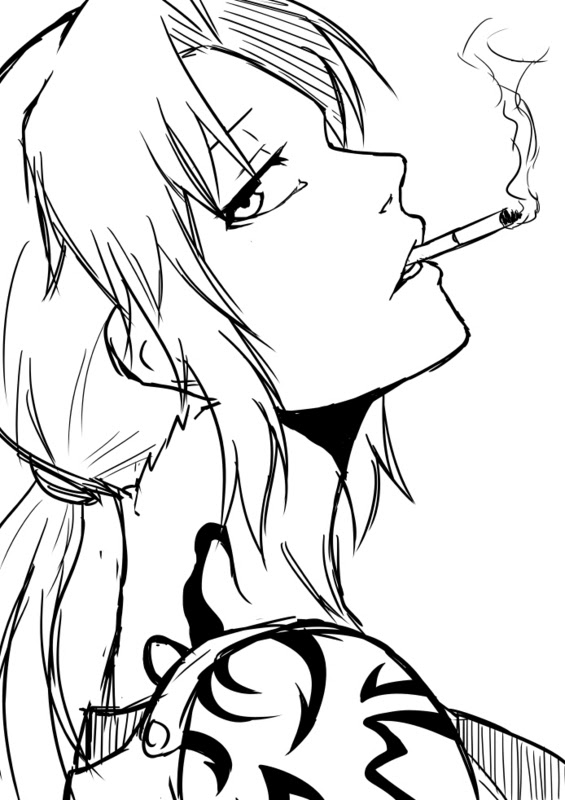 ブラックラグーン レヴィ落書き 赤色みらい