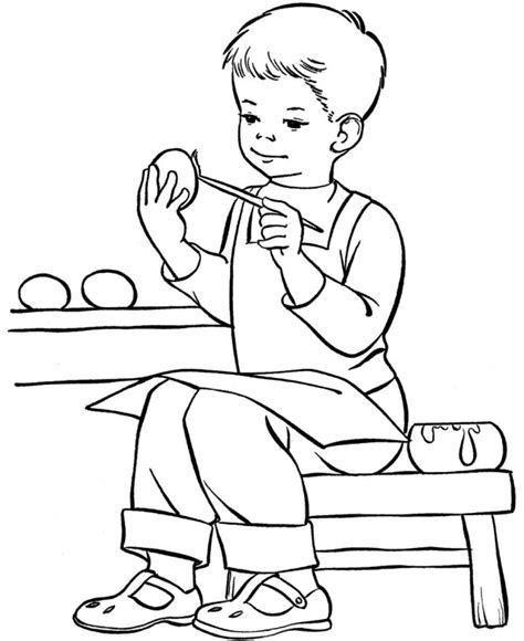 Find an ever expanding collection of (not so girly) coloring pages for your kid. a coloring page of a little boy coloring home