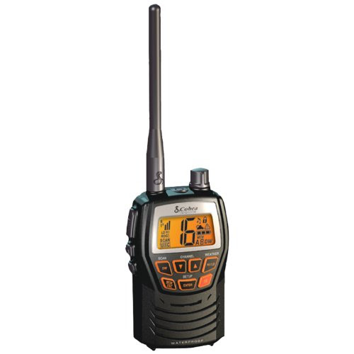 Cobra MR HH125 Compact Waterproof Marine Handheld VHF Radio with 1 or 3 Watts, All Weather Channels, and Weather Alert (Black)