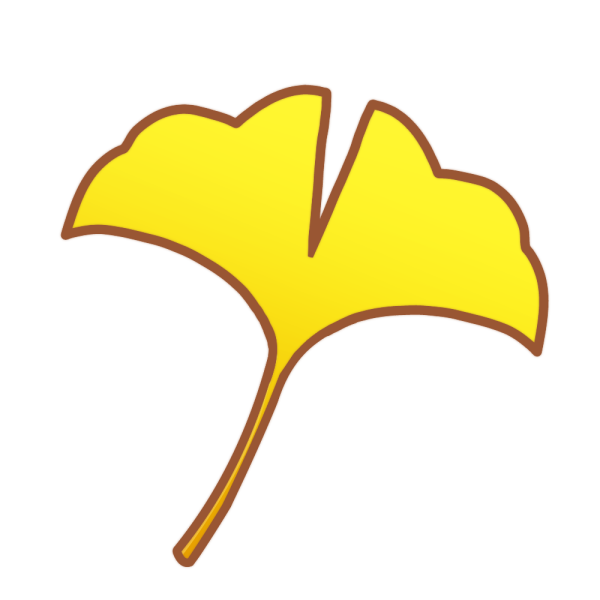 イチョウの葉のイラスト かわいいフリー素材が無料のイラストレイン