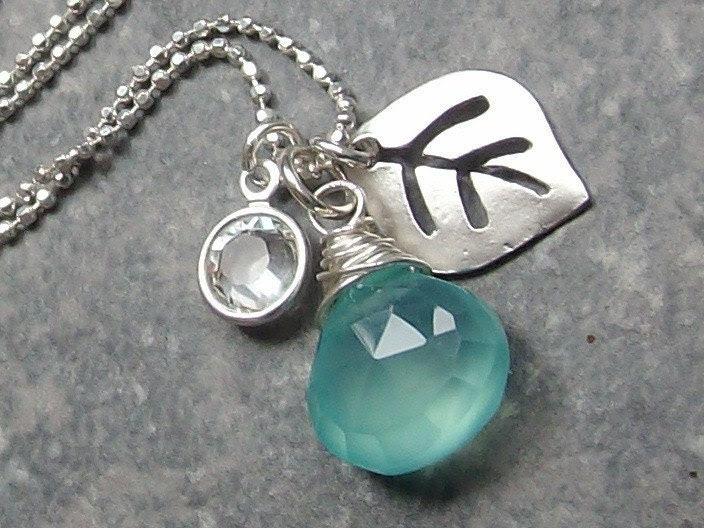 SALE 10% OFF Aria Necklace...Aqua and Silver