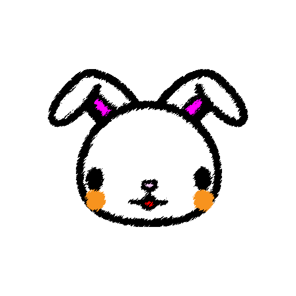 手書き風でかわいいうさぎの無料イラスト 商用フリー オイデ43