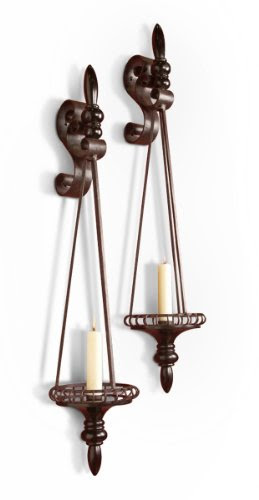 Wood Sconces: Pair Duezzane Wood & Iron Italianate Scroll Wall ...