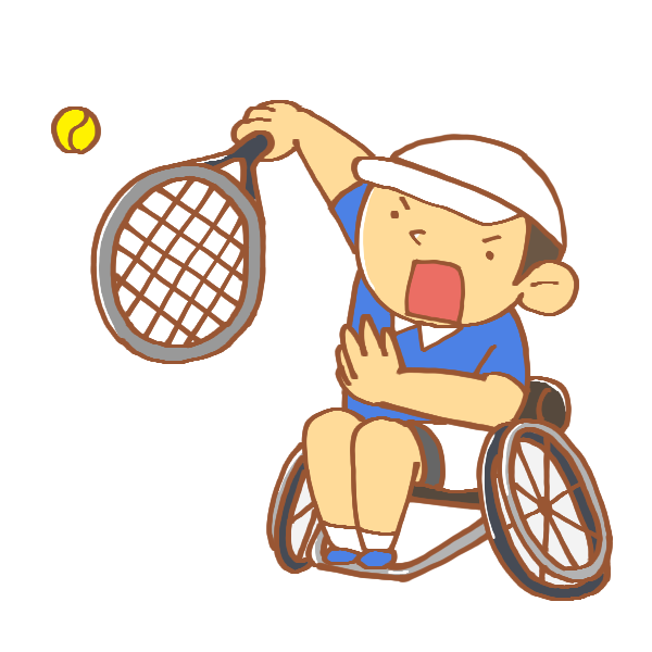 車いすのテニス選手のイラスト かわいいフリー素材が無料のイラストレイン