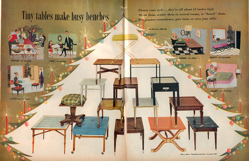 Tiny tables make busy benches