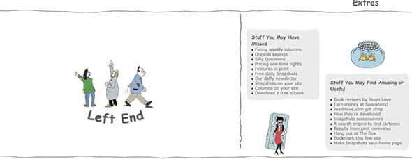 Horizontal scrolling humor by Handmade Interactive