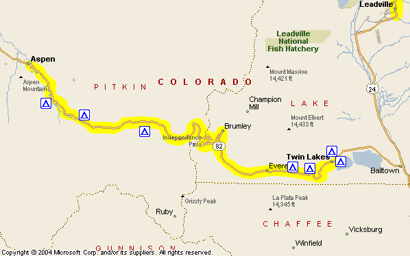 Independence Pass Colorado Map Motorcycle Colorado | Passes and Canyons : Independence Pass
