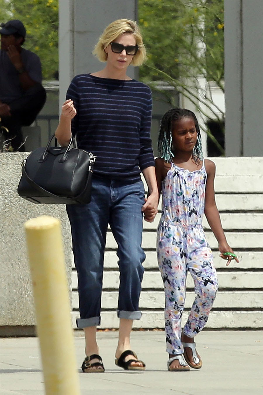 Charlize Theron is seen visiting the Federal Building in 
