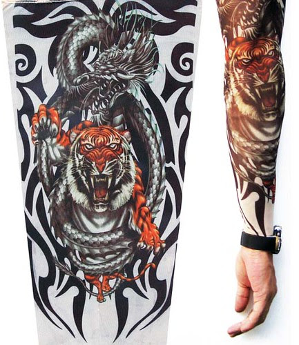 A fierce tiger within a tribal tattoo art.