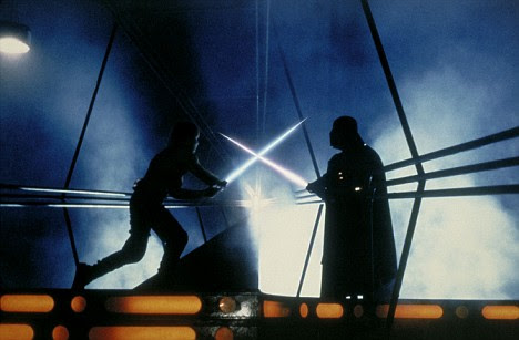 Iconic: Luke Skywalker and Darth Vader have a lightsabre duel in Star Wars: The Empire Strikes Back