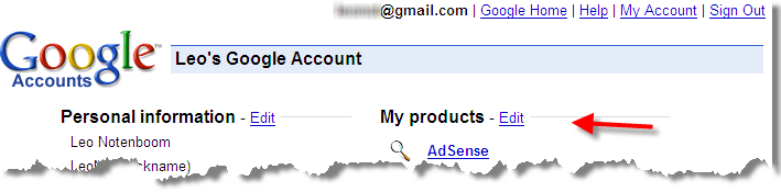 Google Account Settings Edit Link