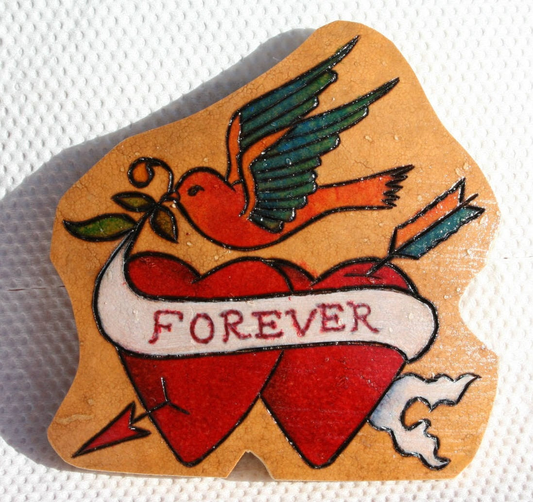 Tattoo Hearts Bluebird Gourd