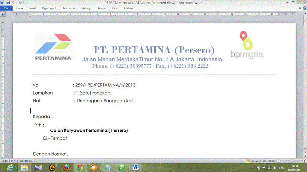 Hati-hati modus penipuan lowongan kerja PT.PERTAMINA 