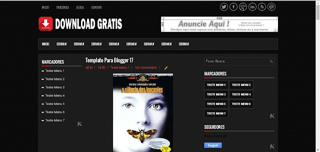 Template preto e vermelho para blogger download