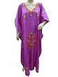 Womens Kaftan Fuchsia Purple Kashmir Crewel Embroidered Kimono Sleeves Caftan