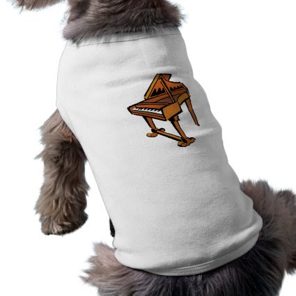 Piano, Grand Piano brown graphic musician image Pet Tee