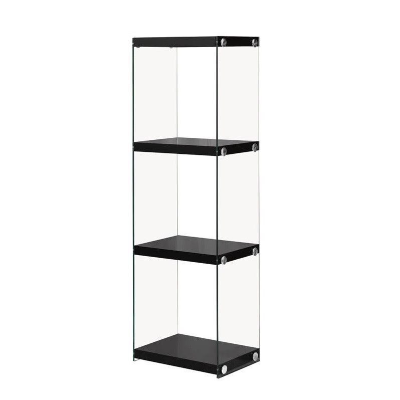 Coaster 3 Shelf Bookcase in Glossy Black