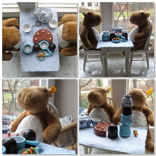 Mrs. Nila and Mr. Nilo having breakfast