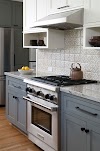 Contrasting Upper And Lower Kitchen Cabinets