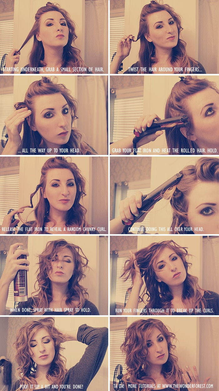 messy chunky wavy hair tutorial