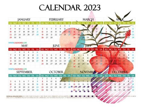  free printable 2023 calendar with holidays premium template 27481