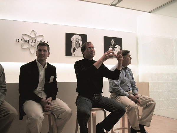 Jobs and Apple executives at the opening of the first Apple Store ...