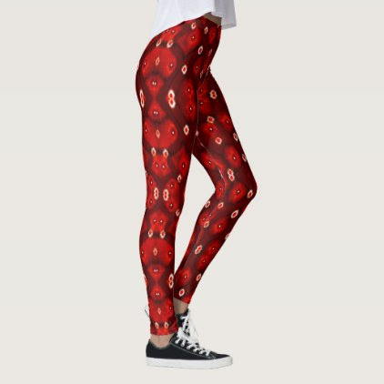 Fun Fashion Leggings-Women-Red/Maroon/White Leggings
